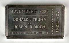RARE Trump Biden Hustle on the Hill 10 oz .999 Fine Silver Ingot/ Bar