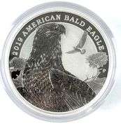 2019 Tuvalu $2 American Bald Eagle with Pig Privy 2 oz .999 Silver Coin