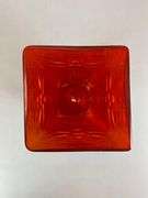 Blenko Floral Relief Red Glass Vase