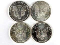 Group of 4 American Silver Eagles