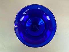2015 Blenko Cobalt Handled Art Glass Vase