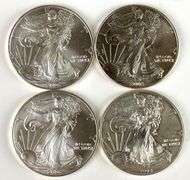 Group of 4 American Silver Eagles