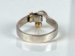 Tiffany and Co. 18K and Sterling Silver Hook and Eye  Ring