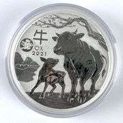 2021 Australia $1 Year of the Ox 1 oz .999 Fine Silver Coin