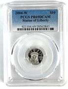 PCGS Graded 2004-W US $10 Statue of Liberty 1/10oz .999 Platinum Coin PR69DCAM
