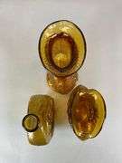 Group of Blenko Style Textured Art Glass Vases and Bottle