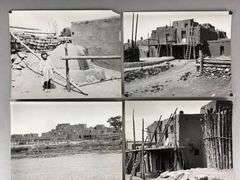 Group of 5 1920s New Mexico Taos Pueblo Community Photographs