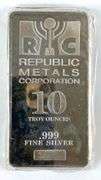 Republic Metals Corporation 10 oz .999 Fine Silver Ingot/ Bar