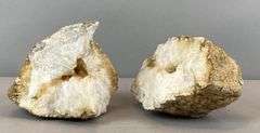 Split Natural Quartz Geode
