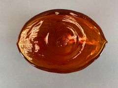 Blenko Orange Textured Art Glass Water Double Pitcher