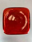 Blenko Floral Relief Red Glass Vase