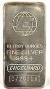 Engelhard 10 oz .999 Fine Silver Ingot/ Bar