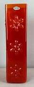 Blenko Floral Relief Red Glass Vase