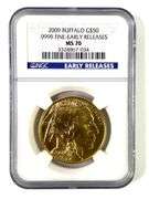 2009 Early Releases NGC Graded MS 70 $50 American Gold Buffalo 1oz .9999 Fine Gold Coin