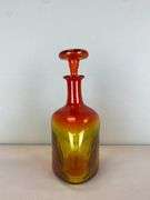 Amberina Textured Diamond Glass Decanter