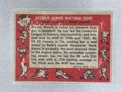 1958 Topps Mickey Mantle/ Hank Aaron World Series Batting Foes #418