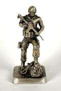 Gold Spartan Dont Tread On Me-Seal P .9 oz .999 Silver Figure