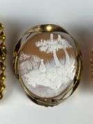 Group of 3 Large Landscape Cameo Brooches