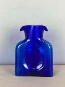 2014 Blenko Walter Blenko Signed Cobalt Textured Glass Double Pitcher