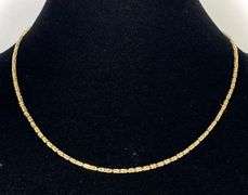 14K Gold Square Byzantine Link Chain Necklace