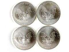 Group of 4 2013 American Silver Eagles
