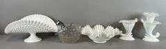 Group of Vintage White Glass Dishes