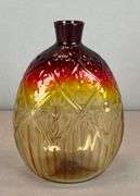 MMA Daisy Diamond Amberina Glass Vase