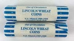 2 Rolls of US Lincoln Wheat Cents