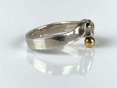 Tiffany and Co. 18K and Sterling Silver Hook and Eye  Ring