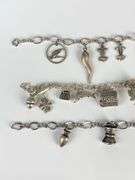 Group of 3 Sterling Silver Charm Bracelets with Charms