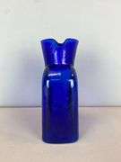 2014 Blenko Walter Blenko Signed Cobalt Textured Glass Double Pitcher