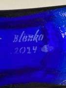2014 Blenko Walter Blenko Signed Cobalt Textured Glass Double Pitcher