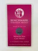Benchmark Strategic Metals 1/4 Grain .999 Fine Gold Ingot