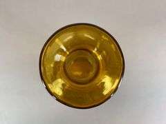 Blenko Amber Textured Paneled Glass Decanter