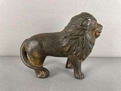Antique Cast Iron Lion Bank