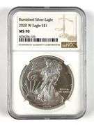 NGC Graded 2020 W US $1 Silver Eagle Silver Dollar MS70