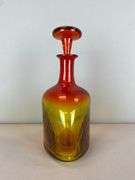 Amberina Textured Diamond Glass Decanter