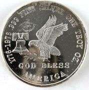 Vintage 1976 Tri State Refining God Bless America 1 oz .999 Fine Silver Round