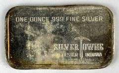 1973 Silvertowne Peace 1 oz .999 Fine Silver Ingot/ Bar