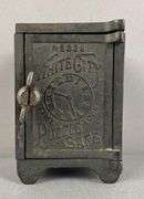 Antique Nicol Cast Iron White City Puzzle Safe Bank