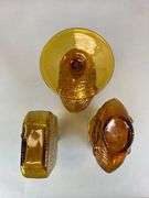 Group of Blenko Style Textured Art Glass Vases and Bottle