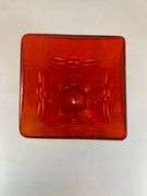 Blenko Floral Relief Red Glass Vase