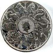 2021 Great Britain 5 Pound The Queens Beasts 2 oz .999 Fine Silver Coin