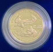 1991 US Mint $10 American Gold Eagle 1/4 oz Gold Proof Coin