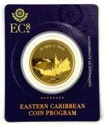2021 Eastern Caribbean Central Bank $10 St. Kits and Nevis 1 oz .9999 Gold Coin