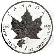 2017 Canada $5 Maple Leaf with Cougar Privy 1 oz .999 Fine Silver Coin
