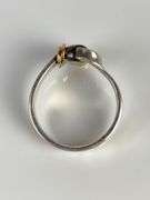 Tiffany and Co. 18K and Sterling Silver Hook and Eye  Ring
