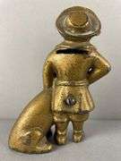 Antique Cast Iron Buster Brown and Tige Advertising Bank
