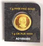 Royal Canadian Mint 1g Maple Leaf .999 Fine Gold Round