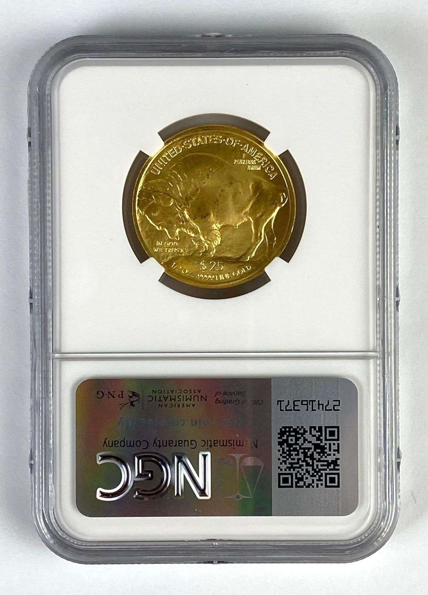 NGC Graded 2008-W US $25 Buffalo 1/2oz .999 Fine Gold Coin
